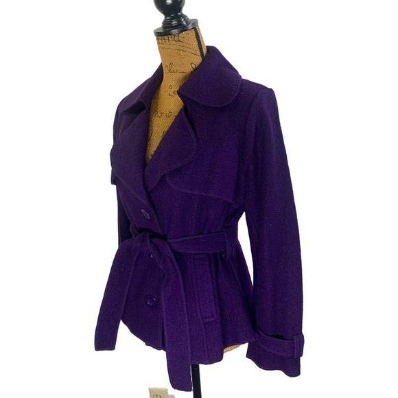 SANDRO Wool Structured VNeck Collared Belted Button Front Business Office Blazer - Picture 2 of 13